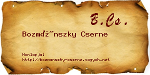 Bozmánszky Cserne névjegykártya